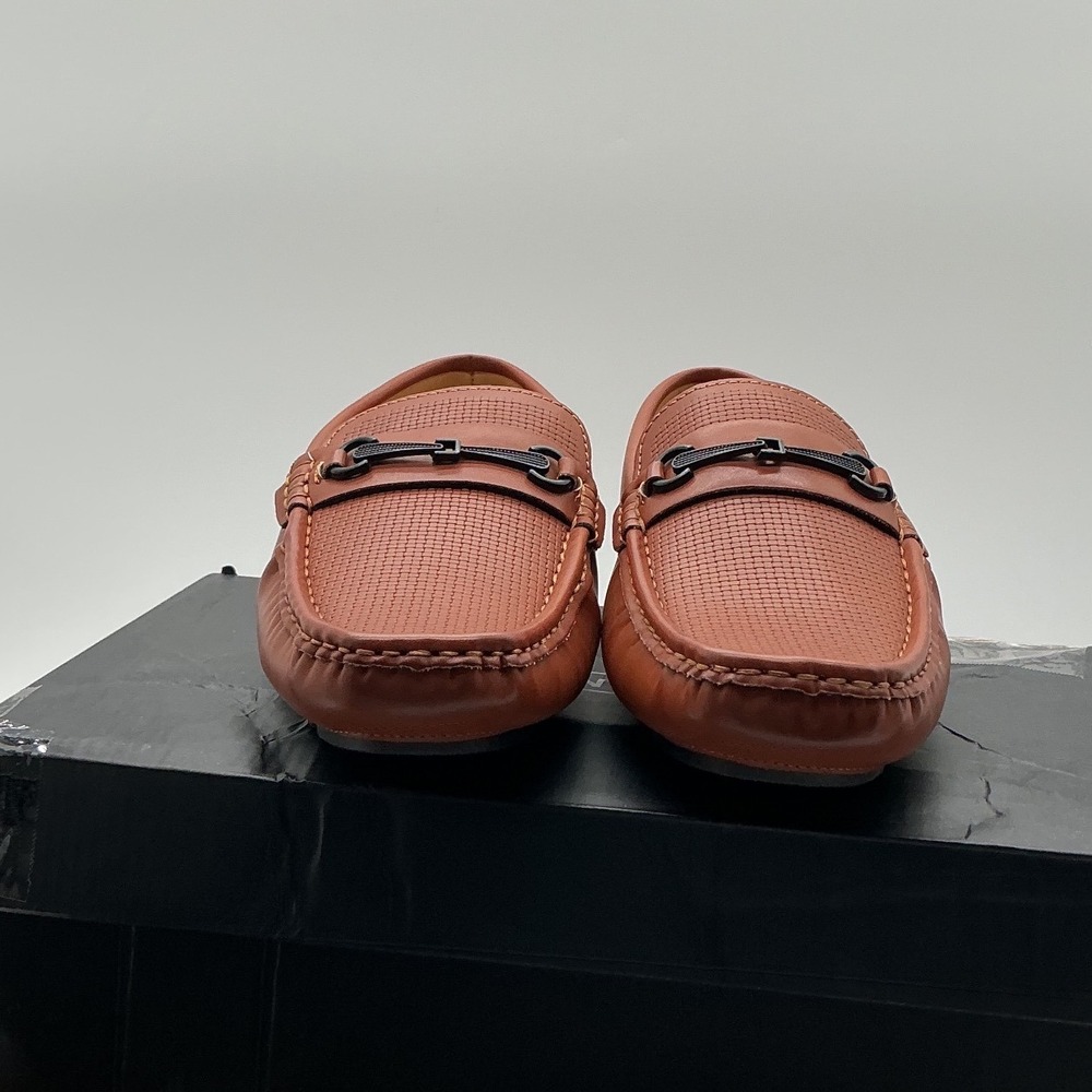 Aston Marc Mens Drive-01 Tan Bit Loafer Driving Shoes Size 8.5 M New